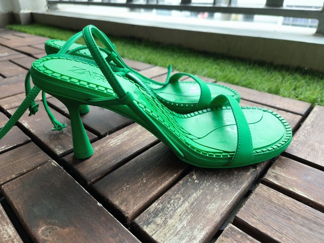 Zara cheap green sandals