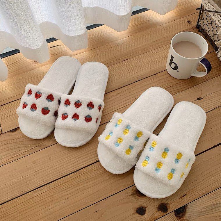 Summer Cute Fruits Strawberry Pineapple Bedroom Slippers Slides