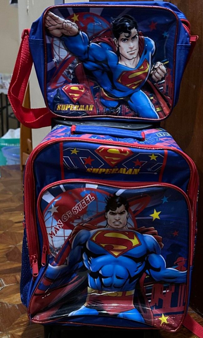 Super man school trolley bag Babies Kids Babies Kids Fashion