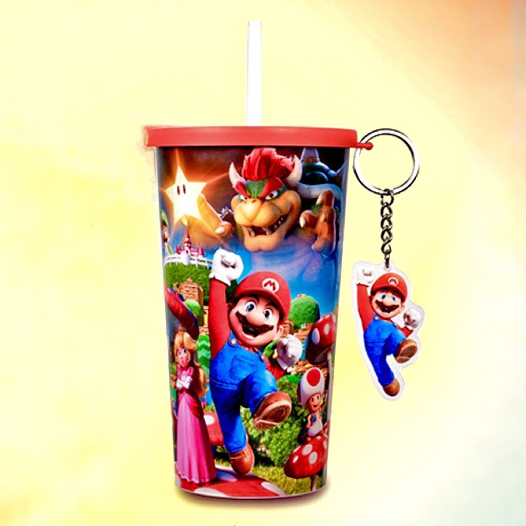 SUPER MARIO Bros Movie Themed Cup w Keychain, Furniture Home