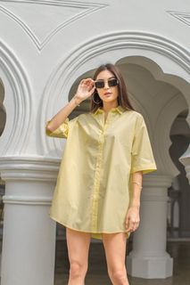 Supergurl Oscar  Oversized Shirtdress in Sunshine Yellow Size M