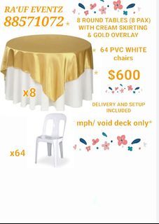 Tables and chairs rental