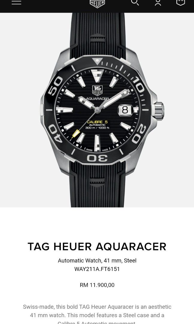 Tag heuer aquaracer sales calibre 5 way211a