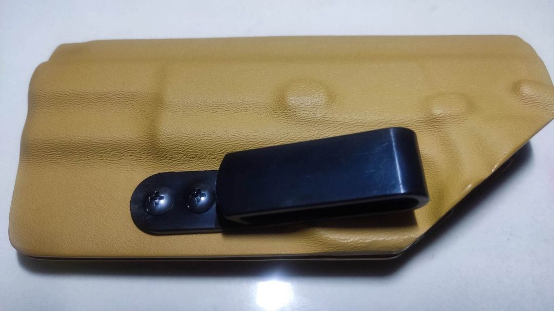 Browning Hi-Power TAN KYDEX Appendix Carry Holster (Category: Other Sports Equipment and Supplies) located in Davao. Submitted by stealthmasterscollection (Listing ID 1228525904, Image 2). Description: TAN KYDEX Appendix Carry Holster TAN KYDEX Appendix Carry L\R Pull Holster - No printing. - Low drag. The mold used is a Browning Hi-Power This is specific only for a Browning Hi-Power. For concealed appendix carry. Screws can be transferred to the