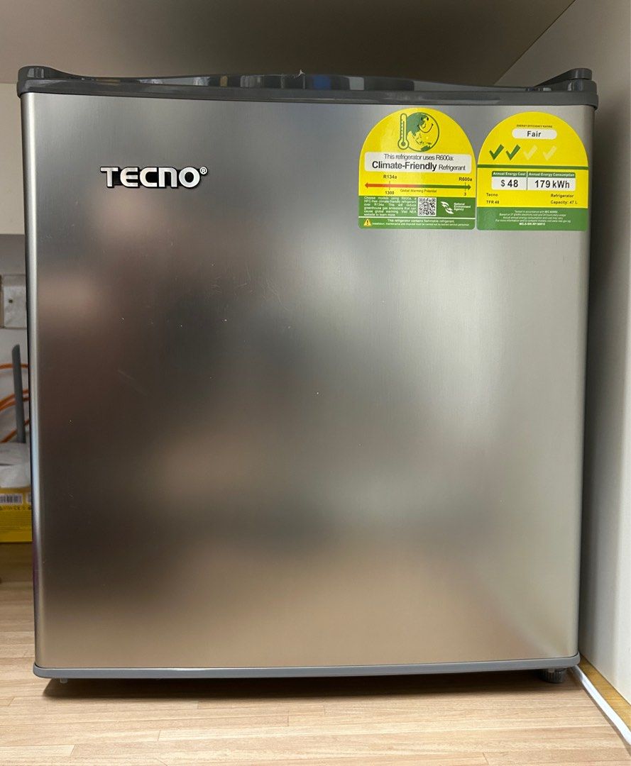Tecno (TFR48) 47L Mini Bar Fridge Stainless Steel, TV & Home Appliances, Kitchen Appliances