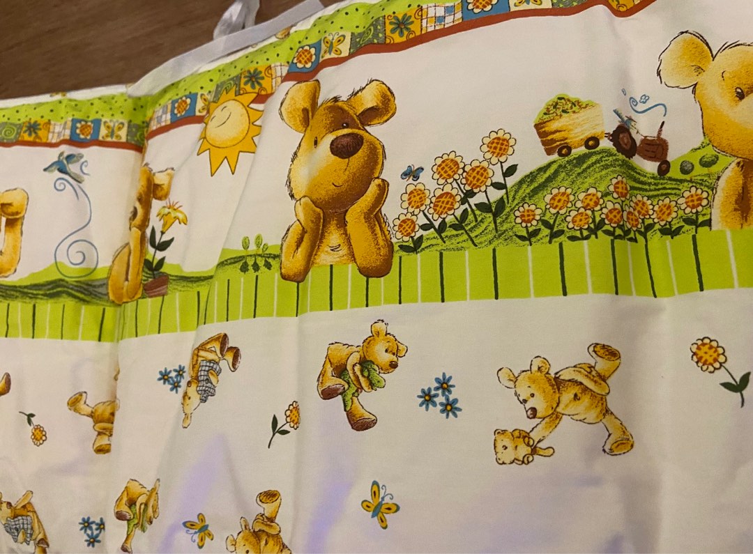 Teddy bear Baby cot bumper, Babies & Kids, Baby Nursery & Kids