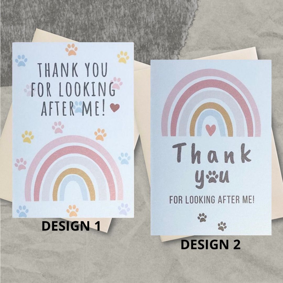 Thank You For Looking After My Pet Dog Furbaby Sitter Sitting Holiday  Greeting Card, Pet Supplies, Homes & Other Pet Accessories On Carousell
