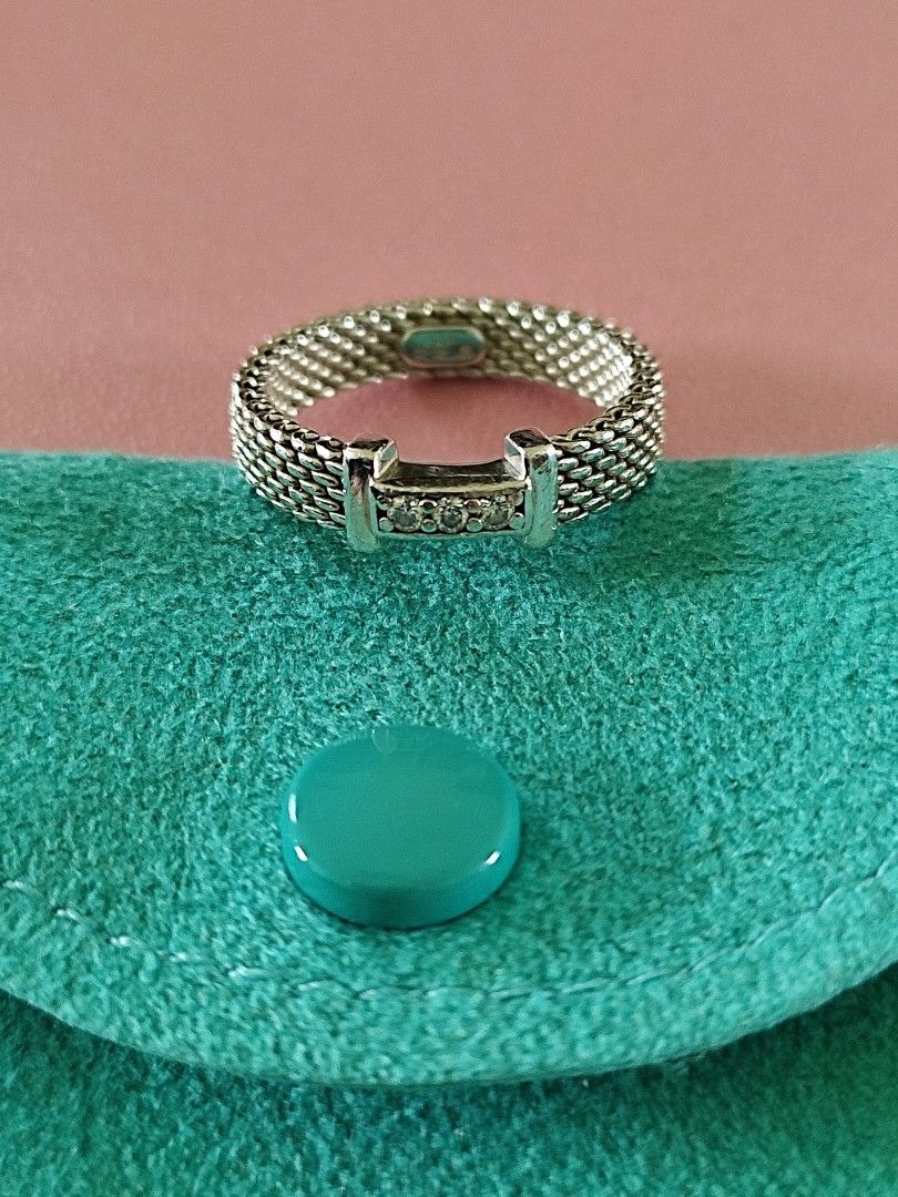 Tiffany Co Sv925 diamond mesh ring