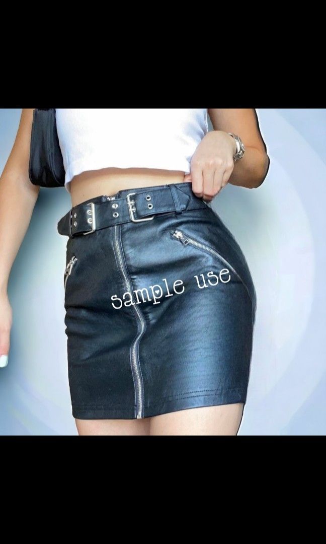 Topshop leather outlet skirt buckle
