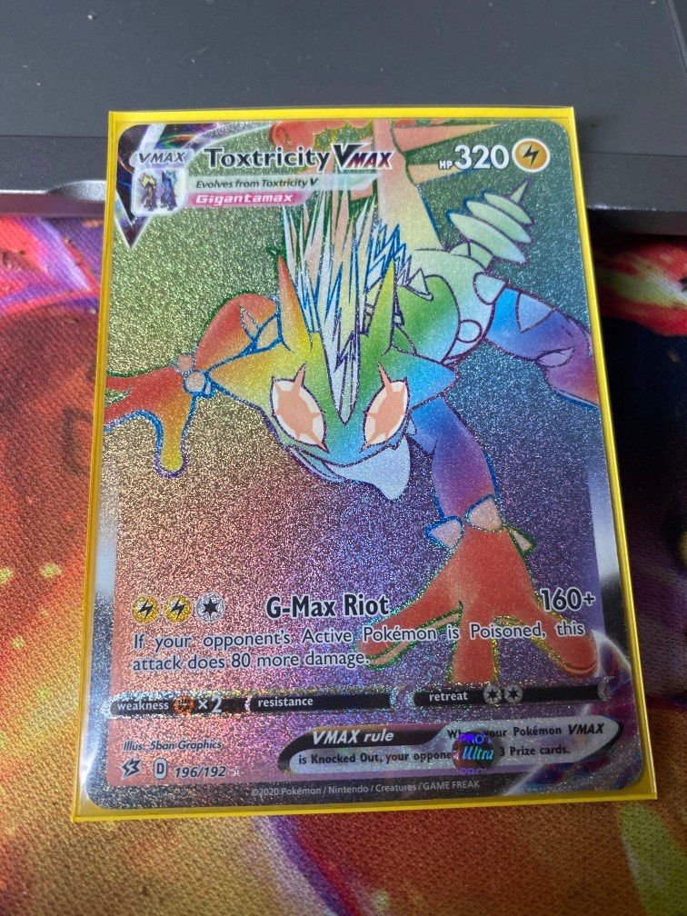 Toxtricity VMax Rainbow 196/192 Pokemon TCG, Hobbies & Toys, Toys