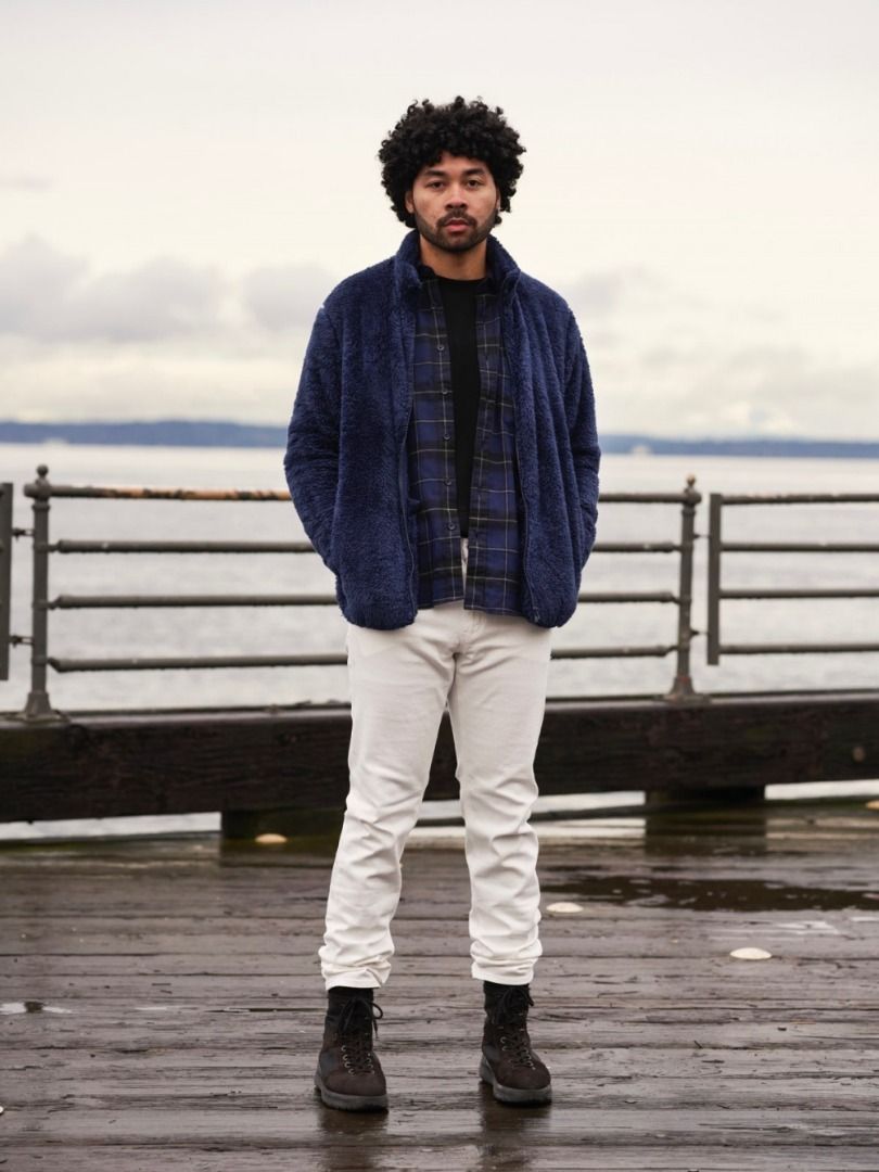 Uniqlo fluffy fleece coat best sale