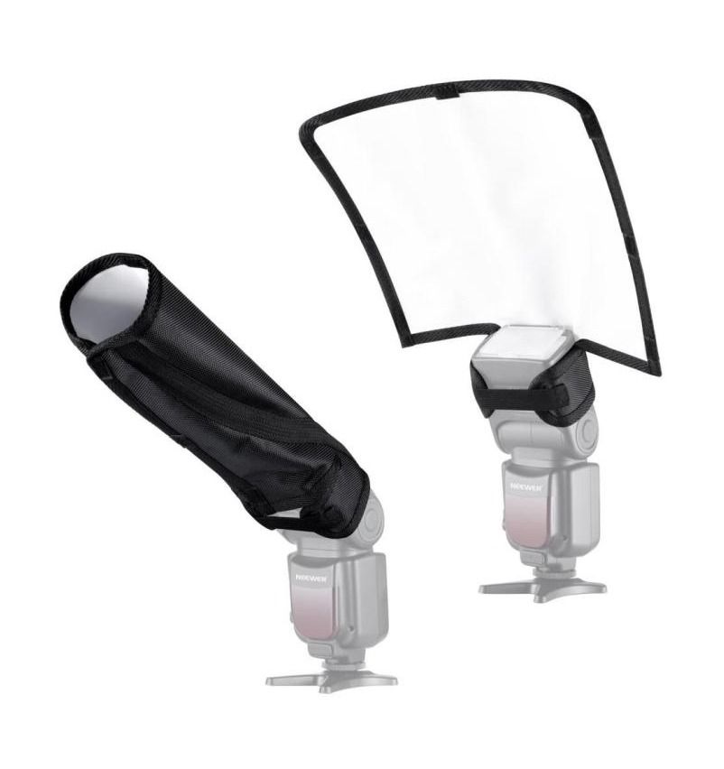 Universal Fold-able Fan-Shaped On Camera Square White Bounce Flash ...
