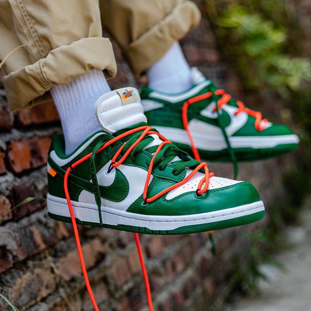 US7 Nike x Off White Dunk Low Pine Green