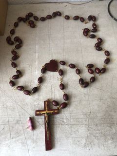 Vintage Large Wooden Rosary b3