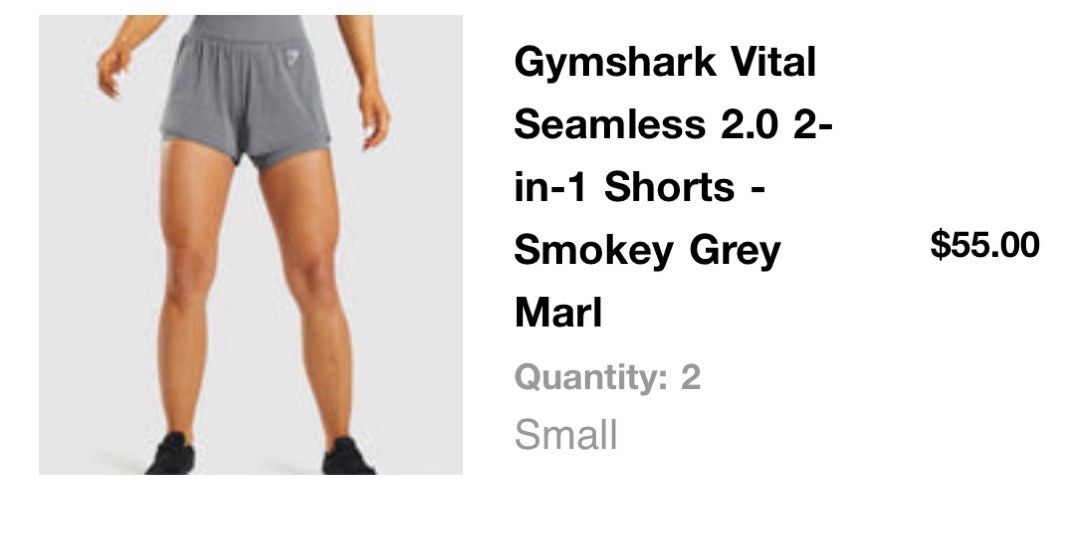 Gymshark Vital Seamless 2.0 Shorts - Smokey Grey Marl