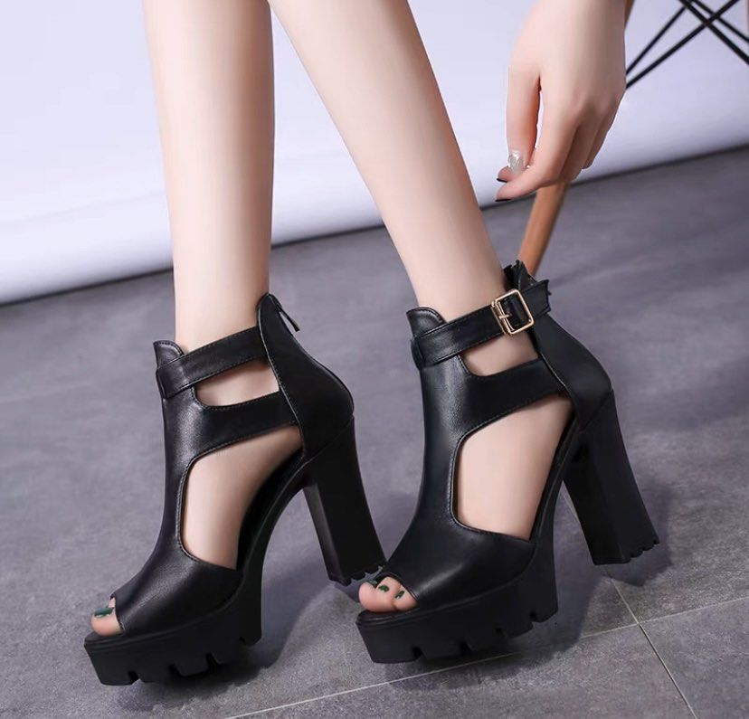Womens black high heel shoes top