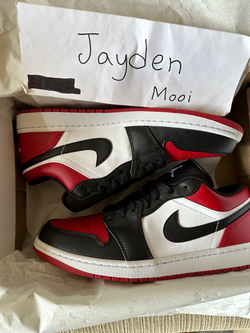 Fake jordan 1 bred toe hot sale