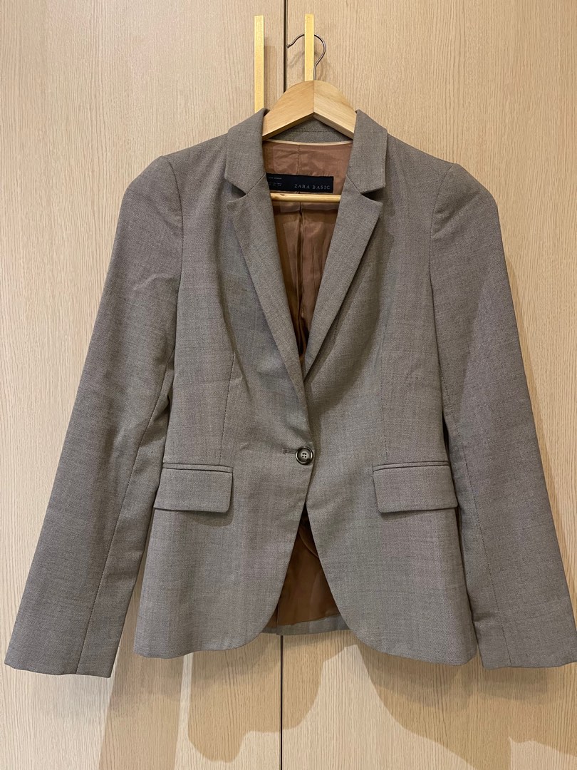 Zara grey blazer on Carousell