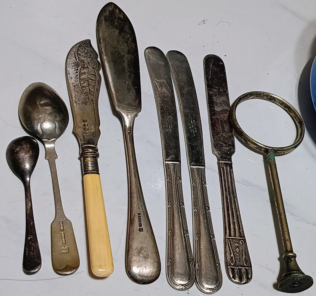 12pcs Assorted Antique/Vintage EPNS Kitchenware (Category: Cookware & Accessories) located in Las Pinas. Submitted by mirlynncurioshop (Listing ID 1228602911, Image 2). Description: 12pcs Assorted Antique/Vintage EPNS Kitchenware including a RARE Enamel Painted Ceramic Bucket with EPNS Rim and Handle. I also have an EPNS Cup/Mug cover, I will include that in the lot so you will receive 13 items all in all. GCash payment Shipping fee c/o buyer Loc
