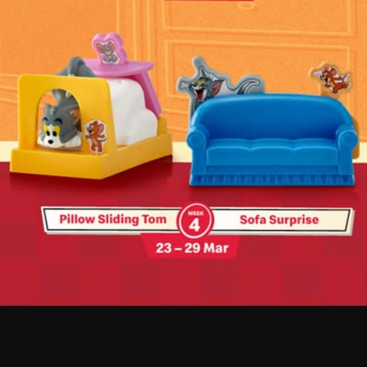(2 for 6) BNIP McDonald's Pillow sliding Tom sofa surprise Macdonald's