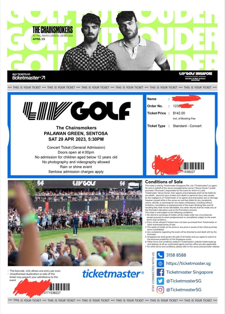 2 x The Chainsmokers at Palawan Green Sentosa 29 April 2023 Tickets