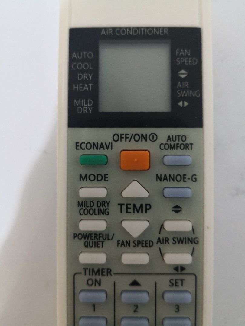 Aircon Remote Control Panasonic Auto comfort NanoeG mild dry cooling