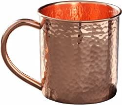 Alchemade 100% Pure Copper Hammered 12 Ounce Mug Perfect For Moscow Mules, Other Cocktails, Or Your Favorite Beverage - Keeps Drinks Colder For Longer