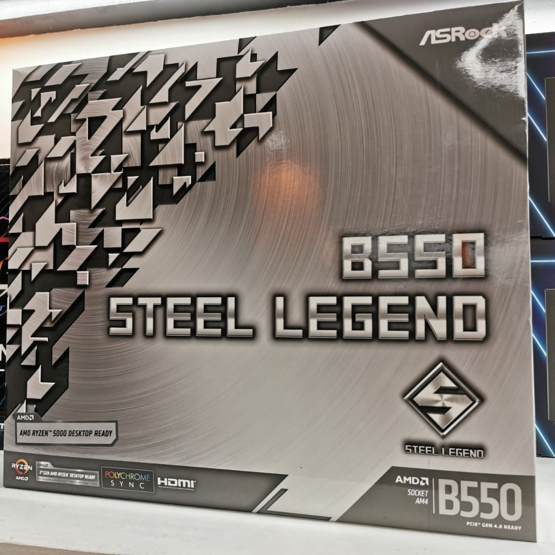 ASRock B550 Steel Legend B550 AMD Ryzen AM4 ATX Motherboard, Computers ...