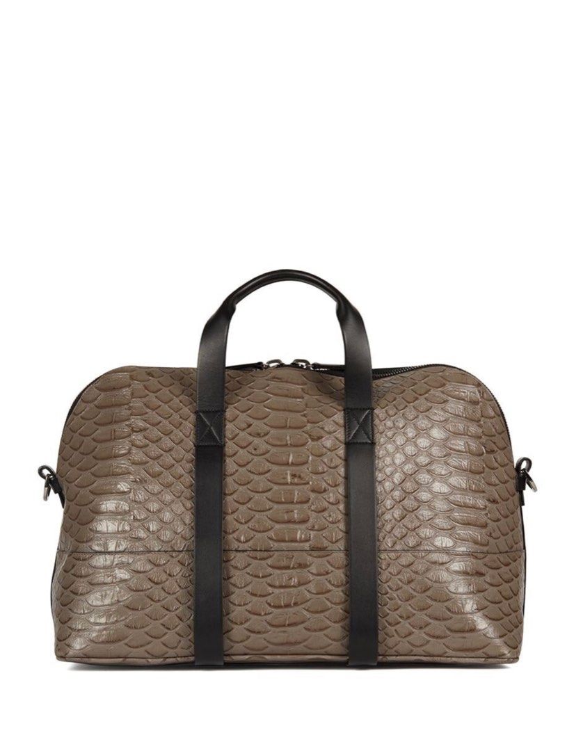 Mens leather holdall bag on sale