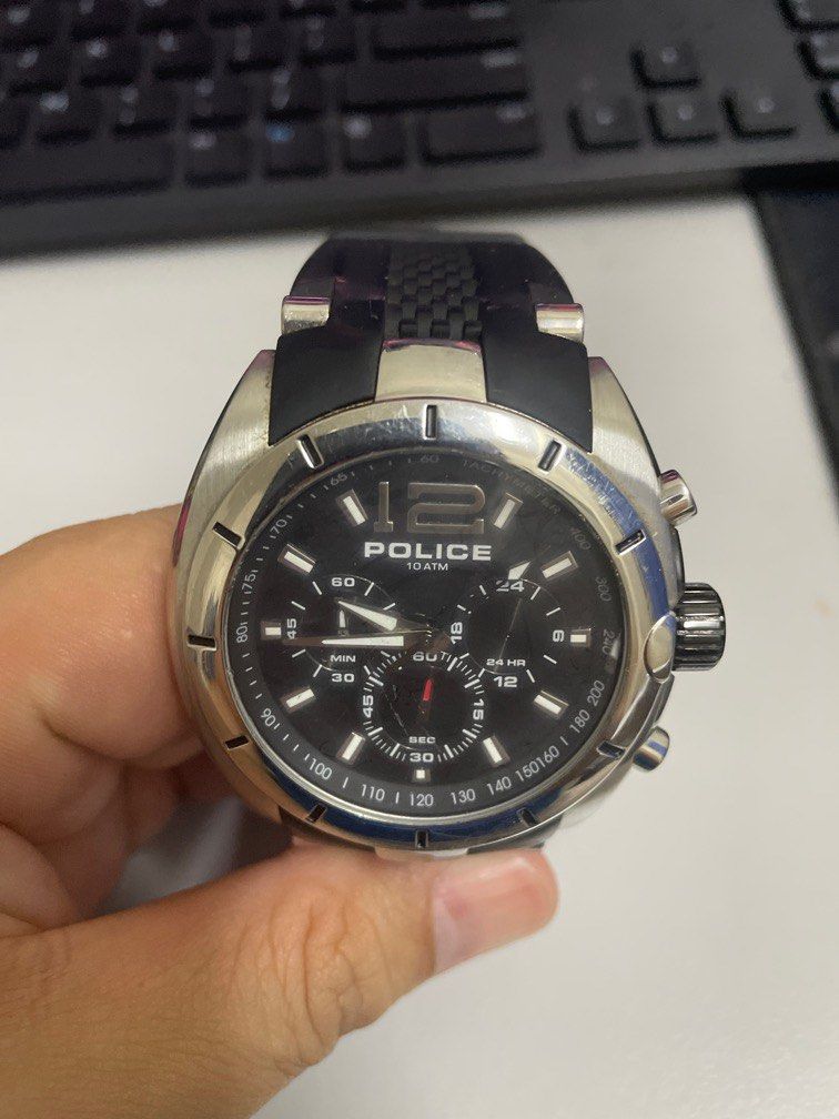 Authentic Police interceptor chronograph watch 12676J