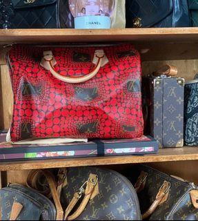 Louis Vuitton Red Vernis Dot Leather Yayoi Kusama Lockit Vertical