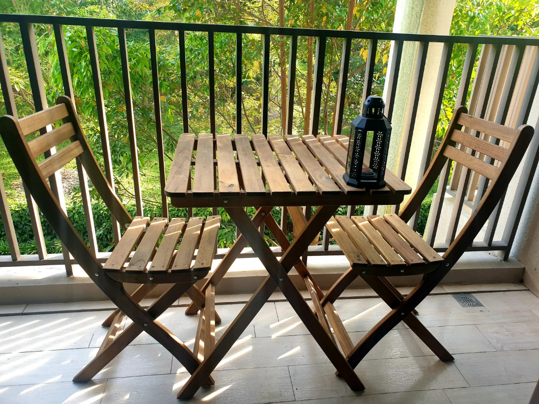 Balcony set table and chairs ikea, Furniture & Home Living, Furniture