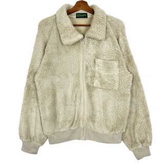 Beaut Green by Silver OX Japanese Brand Zip Up Fleece Jacket Beige Color Size Medium