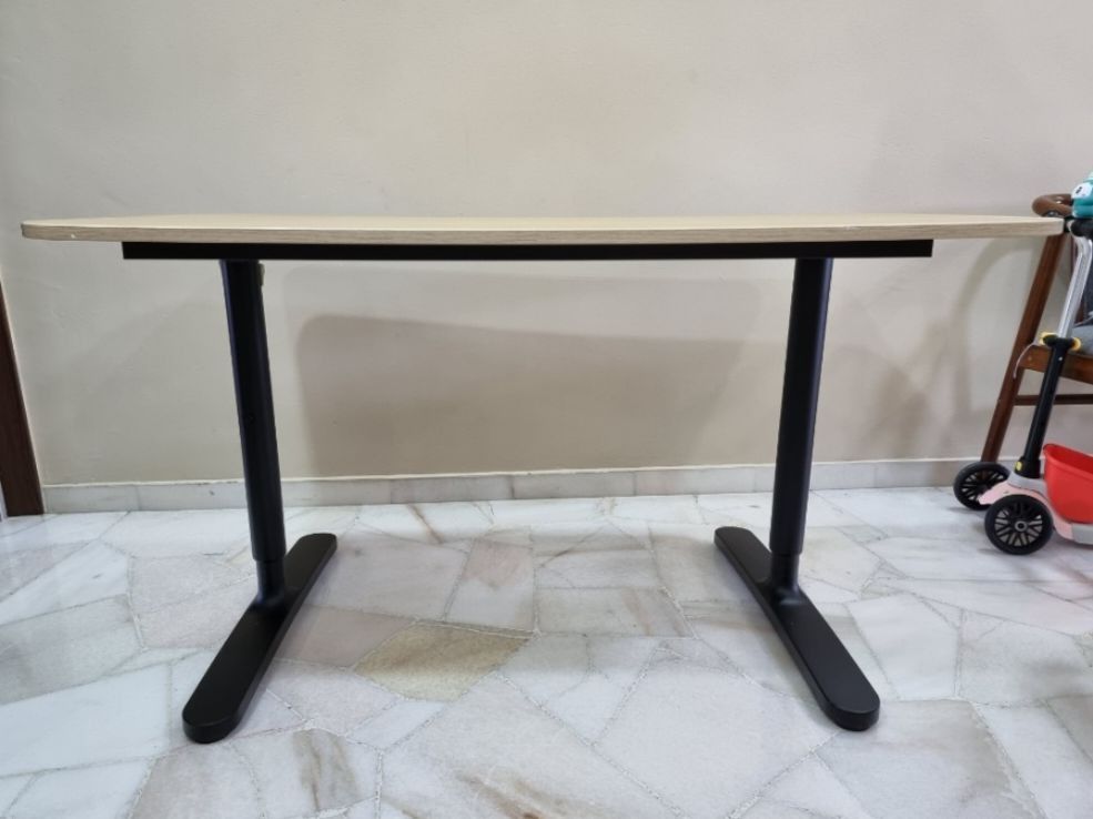 Bekant Ikea Table with Adjustable Height, Furniture & Home Living