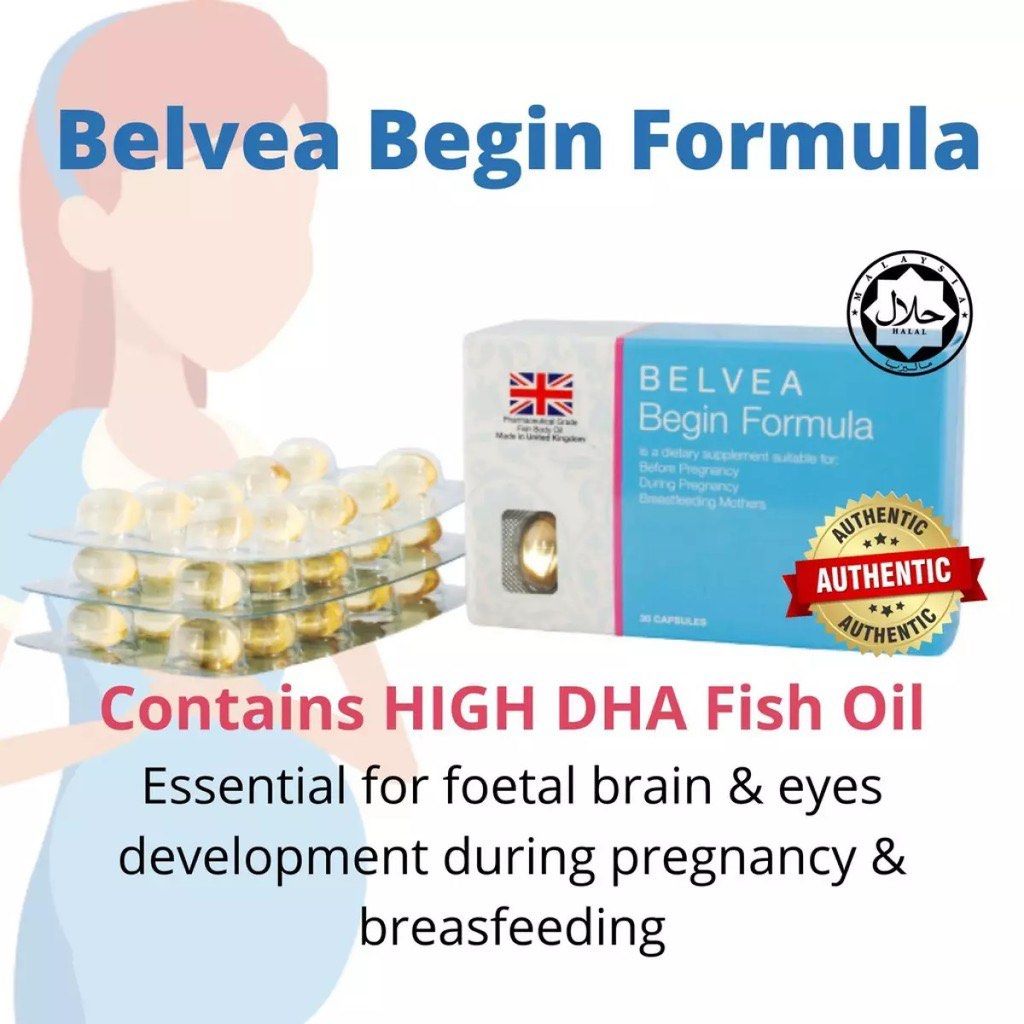 Belvea Begin Formula Pregnancy Maternity Breastfeeding Fish Oil, Health ...