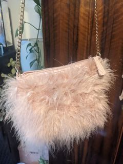 Betts fluffy pink cross body bag
