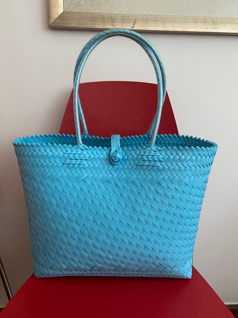 Big Rattan Shoulder bag in fresh blue, Women's Fashion, Bags & Wallets