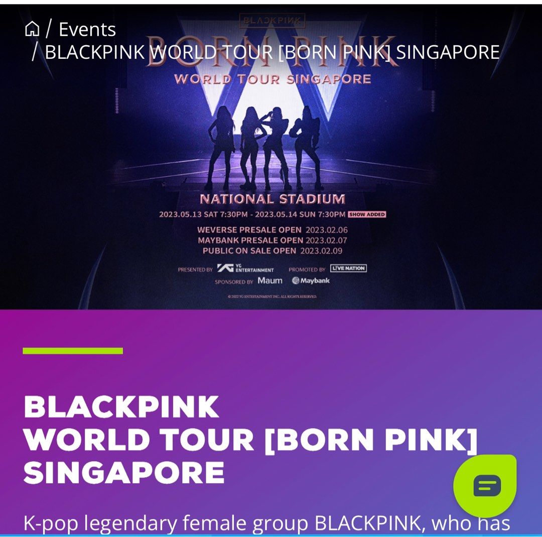 Blackpink concert ticket date13/5, Tickets & Vouchers, Event Tickets on Carousell
