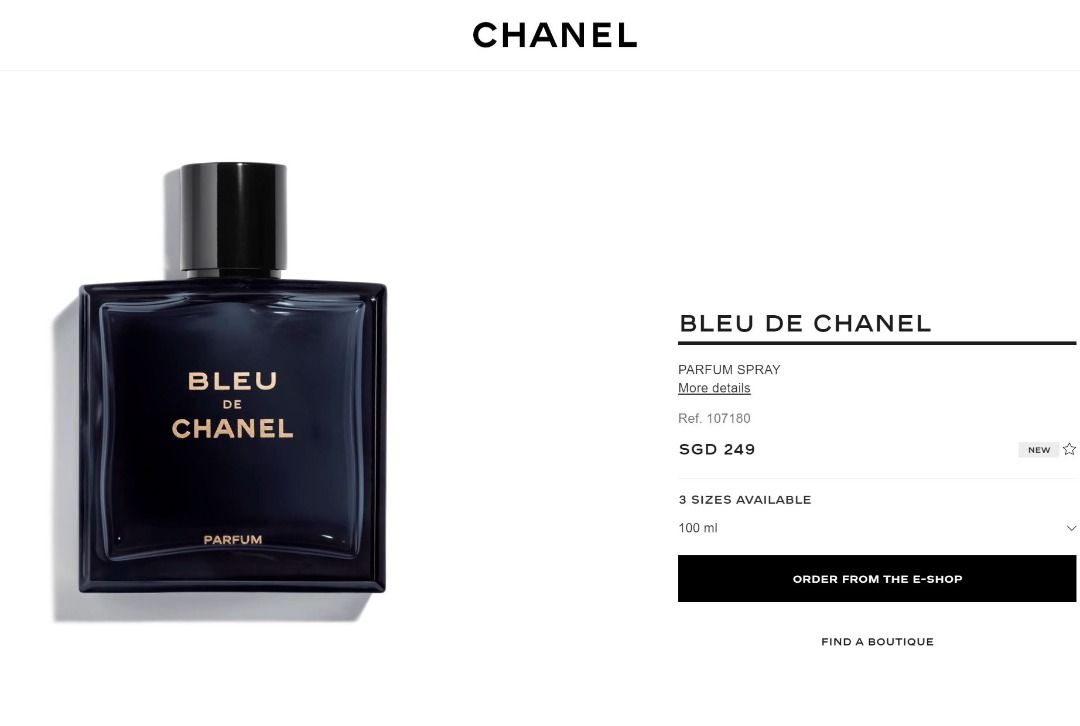BNIB 100ml 150ml CHANEL BLEU DE CHANEL Parfum Spray FOR HIM men