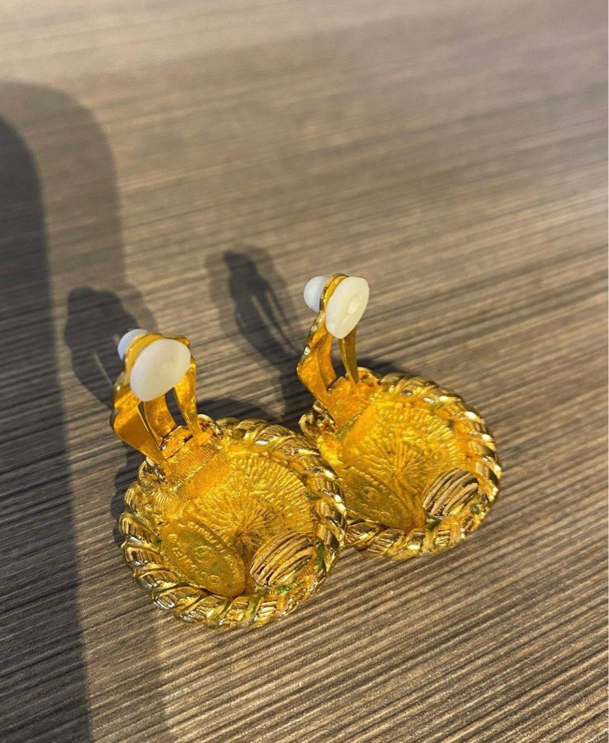 Gold discount pressing earrings