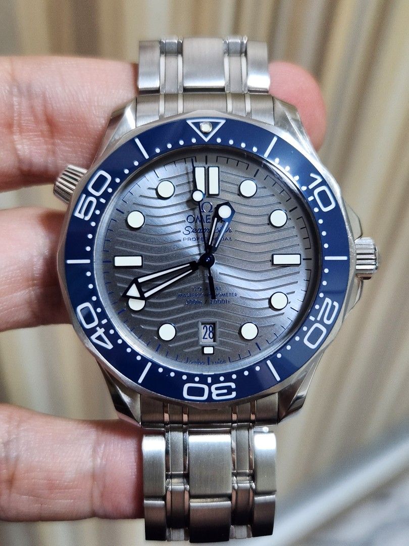 Omega seamaster sales blue grey