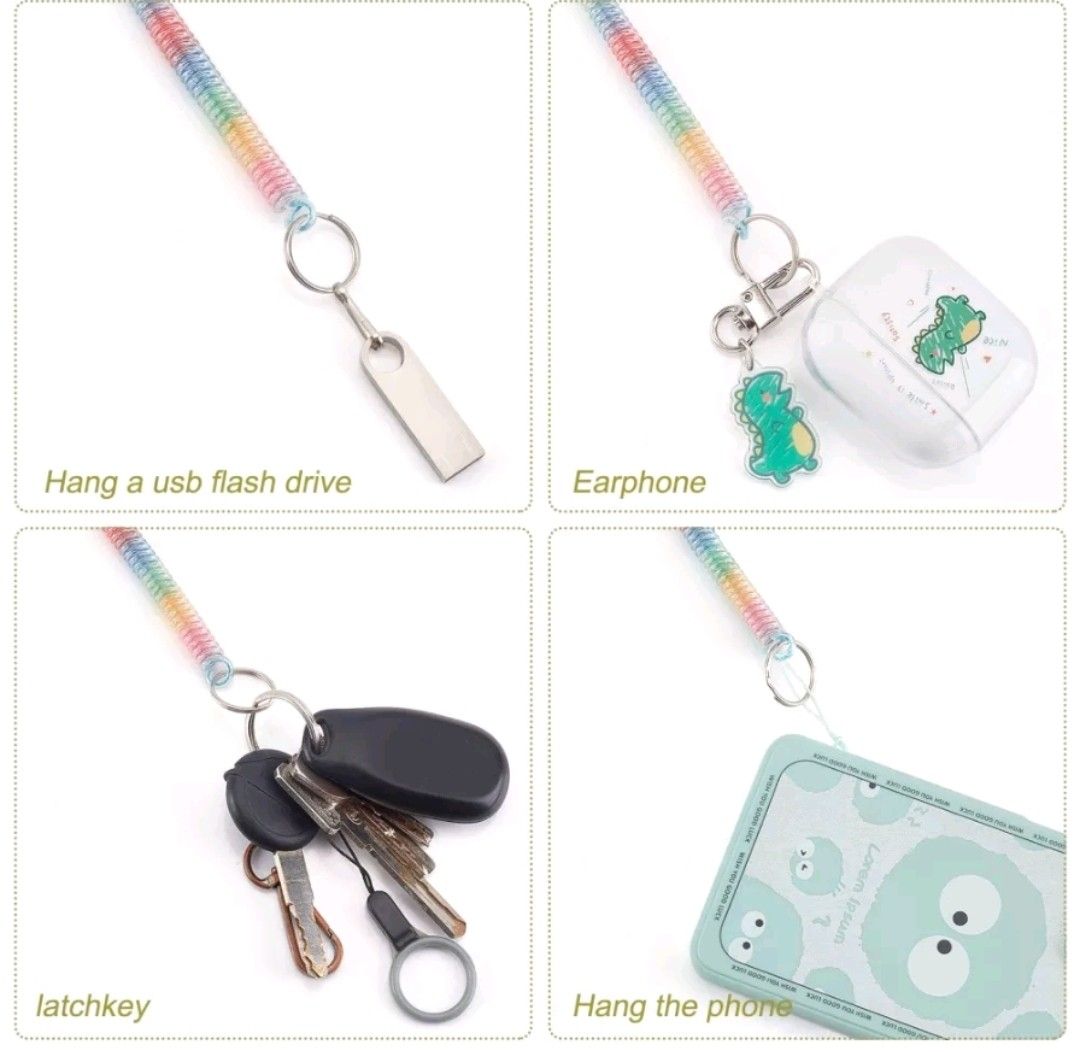 Colorful Spiral Retractable Spring Coil Keychain, Everything Else on ...
