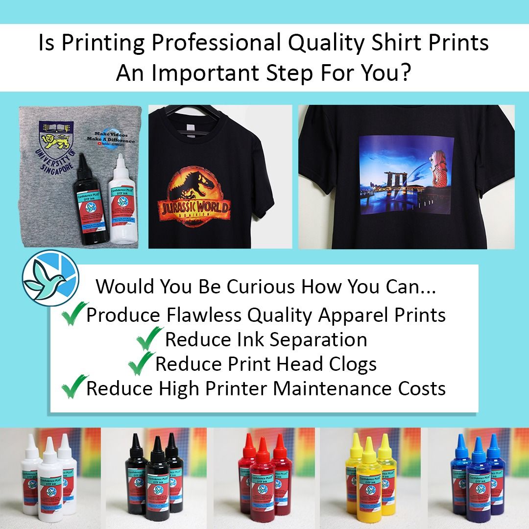 CONFIDENCE PLUS DTF INK FOR DTF PRINTERS, DTF CMYK INK, DTF PRINTER ...