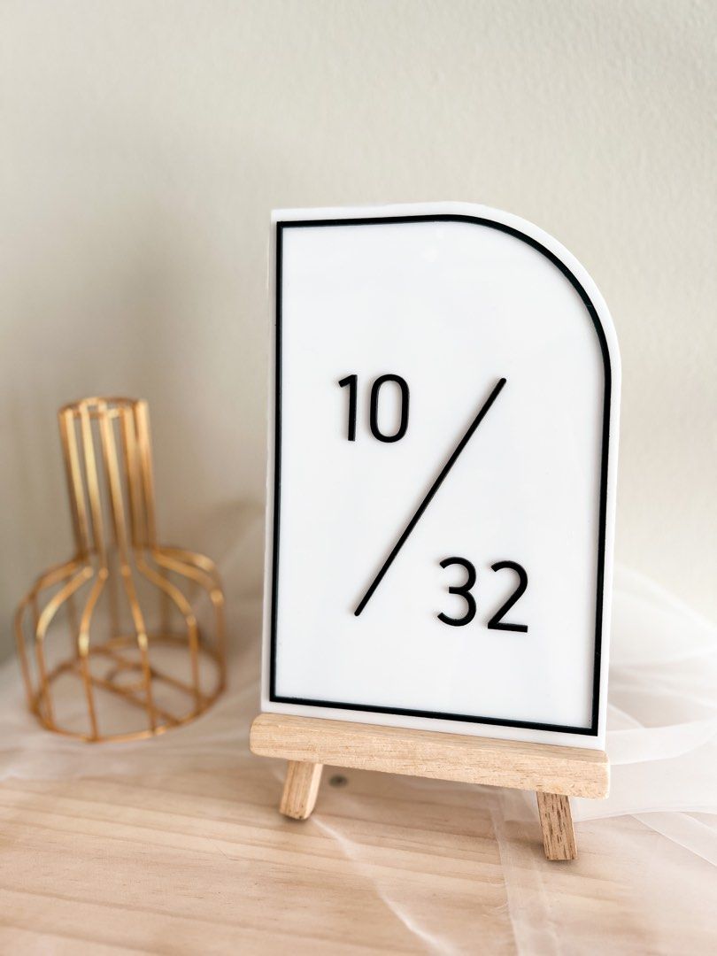 Customised Acrylic Unit Number Signage, Furniture & Home Living, Home ...