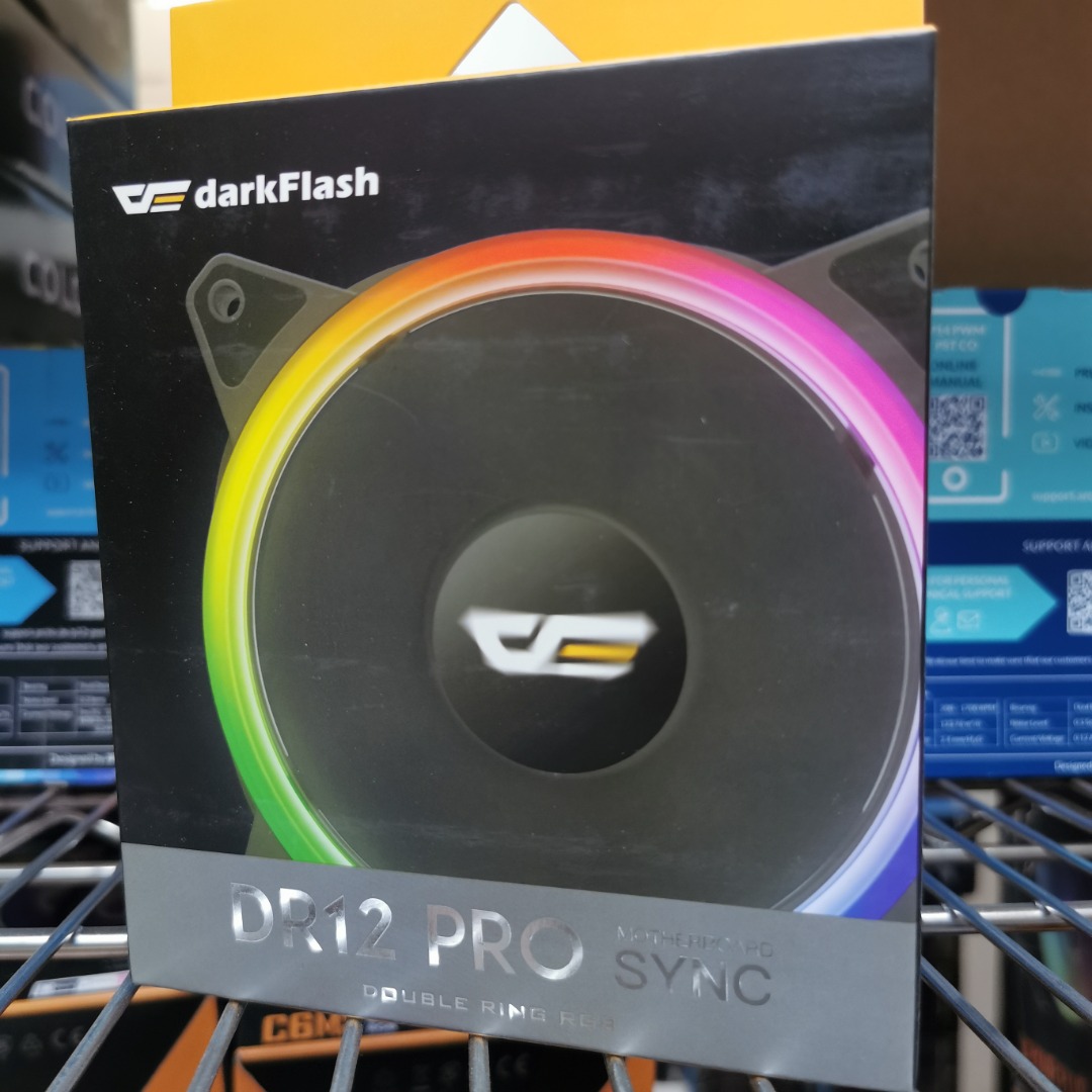 DarkFlash DR12 Pro Single Pack Double Ring RGB 120mm Fan Addtl fan for ...