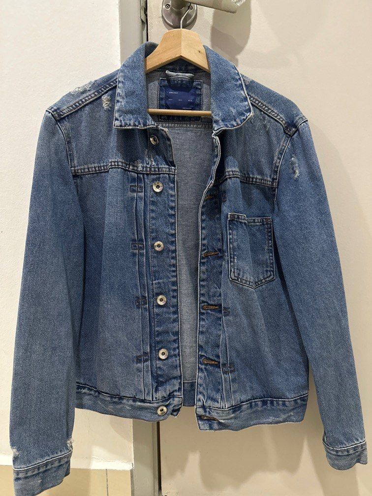 Mens jean jacket on sale zara