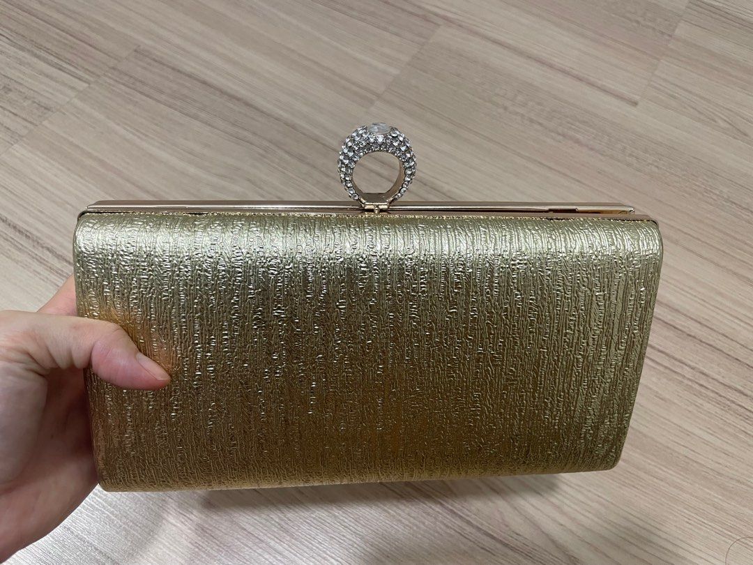 Gold clutch bag, Women's Fashion, Bags & Wallets, Clutches on Carousell