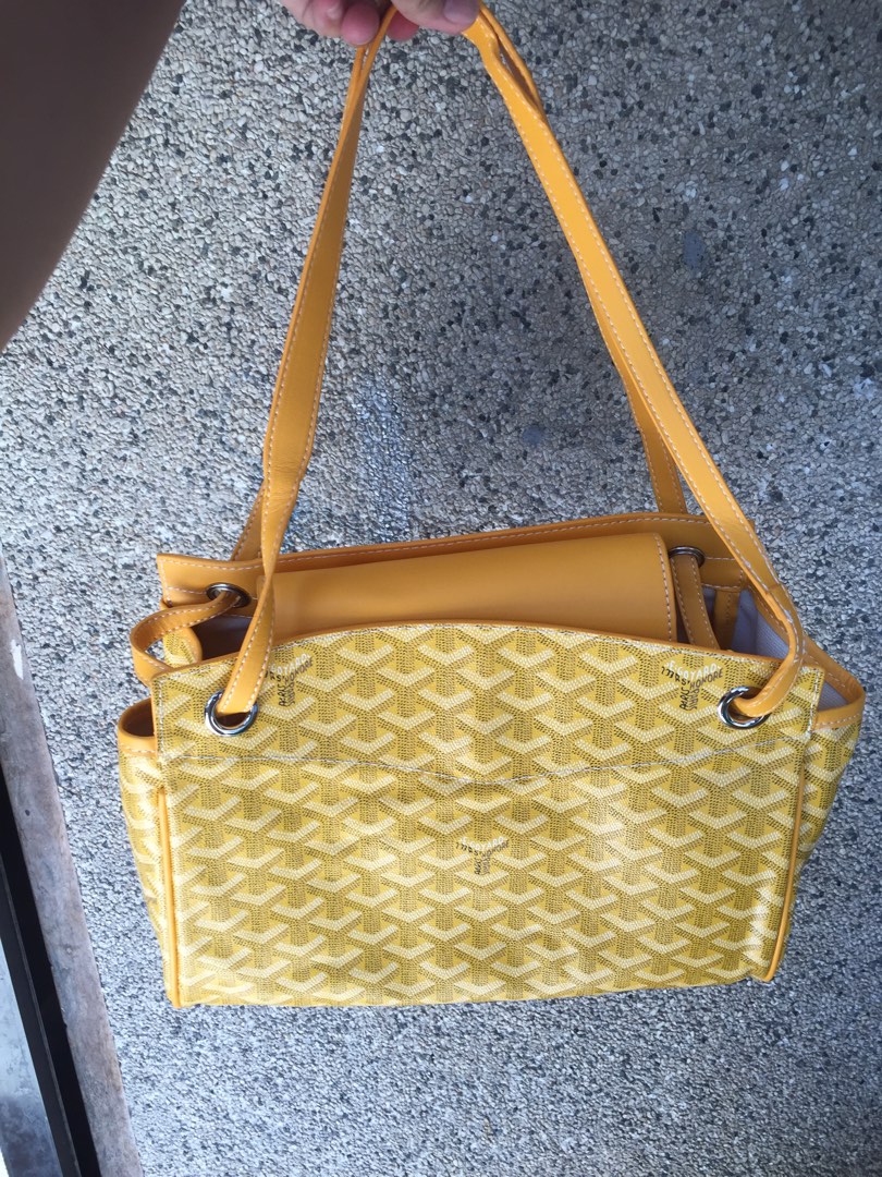 Goyard Yellow Rouette two way sling bag, Luxury, Bags & Wallets on Carousell