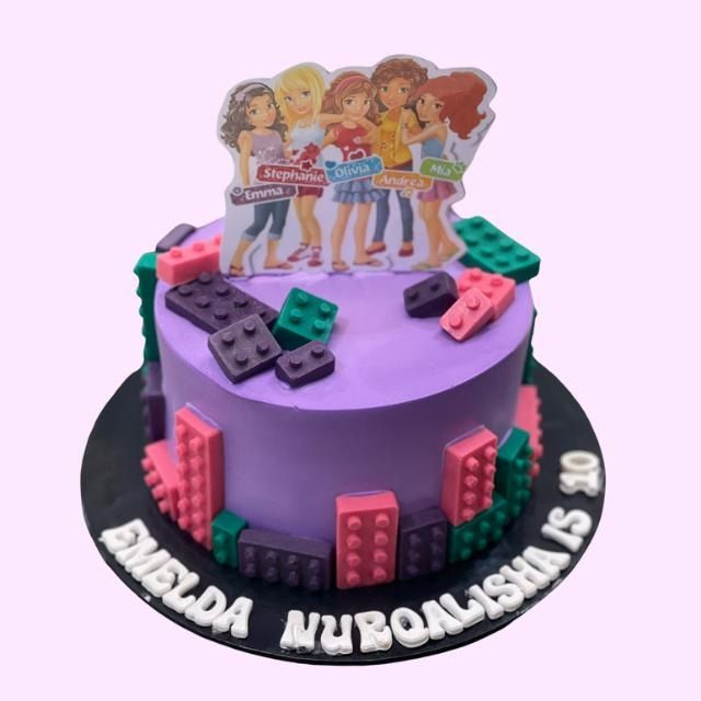Lego friends best sale cake design
