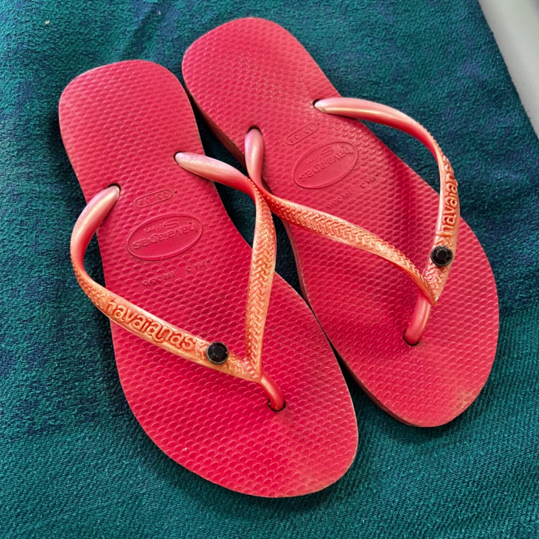 HAVAIANAS Swarovski Pink Slim Flip Flop 33 34